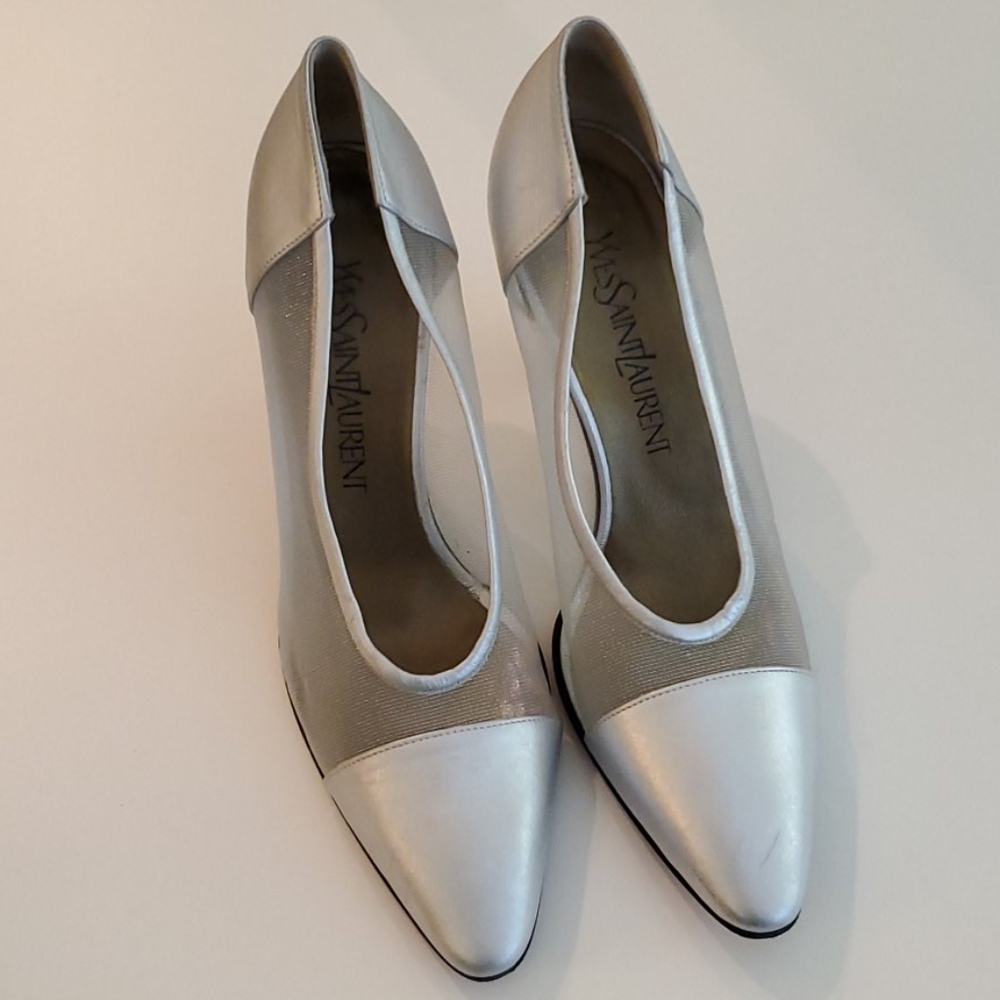 YSL Womens Silver Pumps